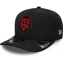 casquette-courbee-noire-snapback-avec-logo-rouge-9seventy-stretch-snap-gradient-stade-toulousain-top-14-new-era