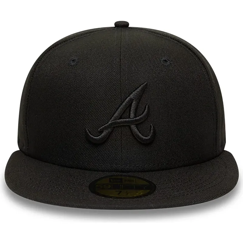 casquette-plate-noire-ajustee-avec-logo-noir-59fifty-atlanta-braves-mlb-new-era casquette-plate-noire-ajustee-avec-logo-noir-59fifty-atlanta-braves-mlb-new-era