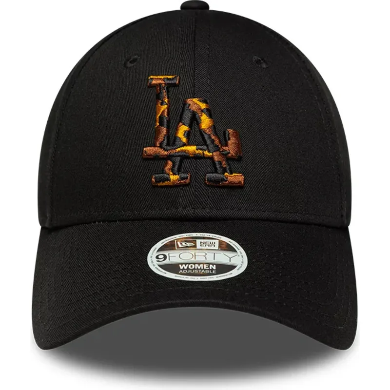 casquette-courbee-noire-ajustable-pour-femme-9forty-tort-infill-los-angeles-dodgers-mlb-new-era