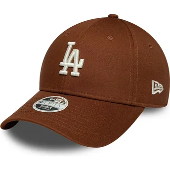Casquette courbée marron ajustable pour femme 9FORTY League Essential Midi Los Angeles Dodgers MLB New Era