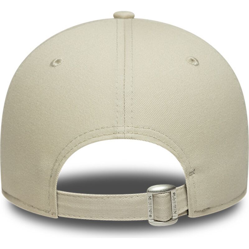 casquette-courbee-beige-ajustable-avec-logo-vert-fonce-9forty-league-essential-new-york-yankees-mlb-new-era