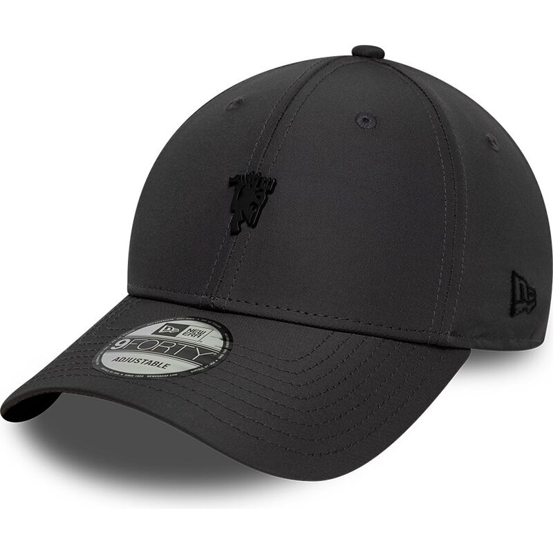 casquette-courbee-grise-fonce-ajustable-avec-logo-noir-9forty-metal-manchester-united-football-club-premier-league-new-era