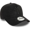 casquette-courbee-noire-snapback-avec-logo-noir-e-frame-faux-suede-new-york-yankees-mlb-new-era