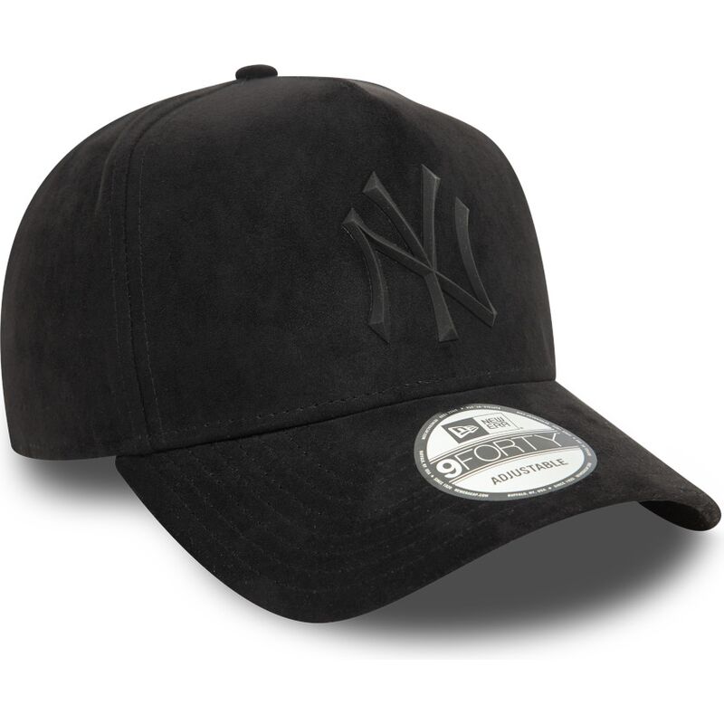 casquette-courbee-noire-snapback-avec-logo-noir-e-frame-faux-suede-new-york-yankees-mlb-new-era