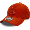 casquette-courbee-orange-ajustable-avec-logo-orange-9forty-m-crown-cord-los-angeles-dodgers-mlb-new-era
