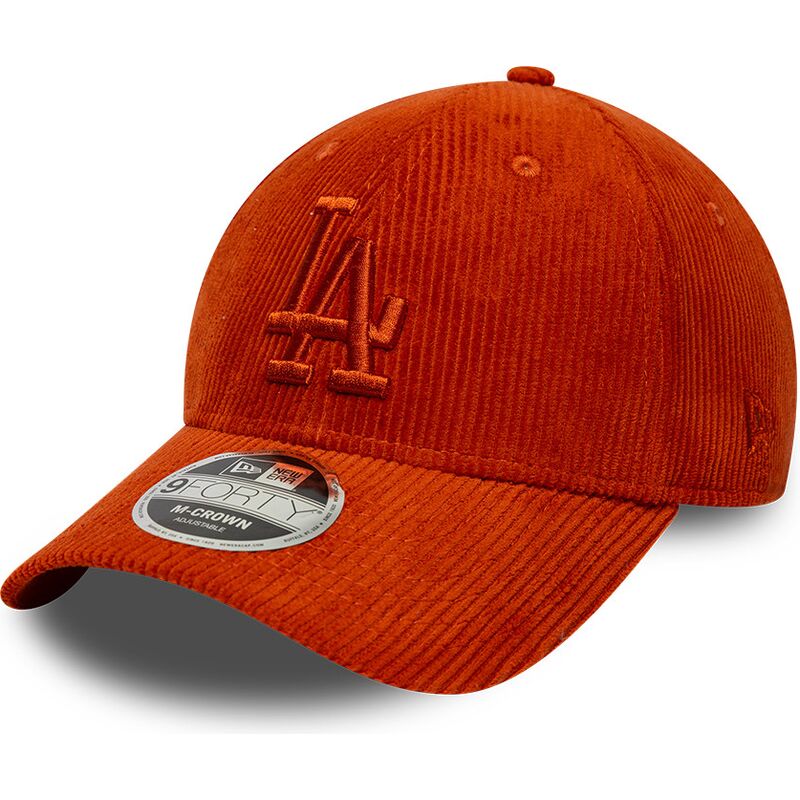 casquette-courbee-orange-ajustable-avec-logo-orange-9forty-m-crown-cord-los-angeles-dodgers-mlb-new-era
