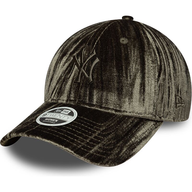 casquette-courbee-verte-ajustable-pour-femme-avec-logo-vert-9twenty-velour-new-york-yankees-mlb-new-era