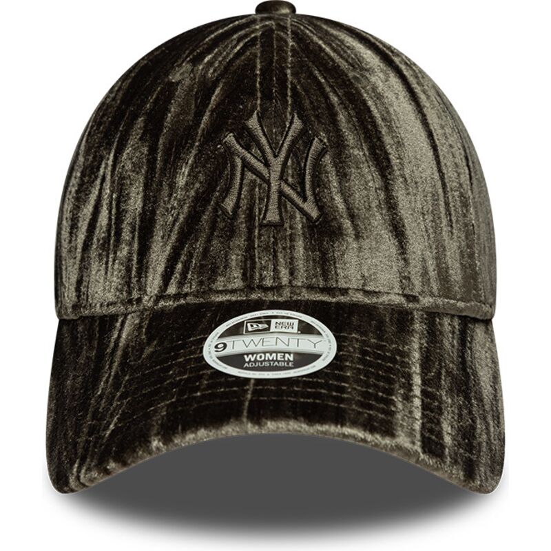 casquette-courbee-verte-ajustable-pour-femme-avec-logo-vert-9twenty-velour-new-york-yankees-mlb-new-era