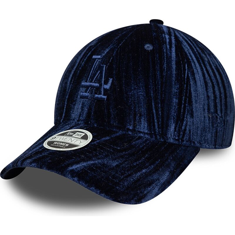 casquette-courbee-bleue-marine-ajustable-pour-femme-avec-logo-bleu-marine-9twenty-velour-los-angeles-dodgers-mlb-new-era