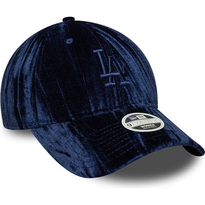 casquette-courbee-bleue-marine-ajustable-pour-femme-avec-logo-bleu-marine-9twenty-velour-los-angeles-dodgers-mlb-new-era