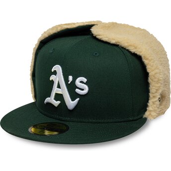 Casquette plate verte ajustée 59FIFTY Dogear World Series Oakland Athletics MLB New Era