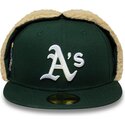 casquette-plate-verte-ajustee-59fifty-dogear-world-series-oakland-athletics-mlb-new-era