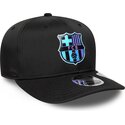 casquette-courbee-noire-snapback-con-logo-multicolore-9seventy-stretch-snap-tpu-fc-barcelona-laliga-new-era
