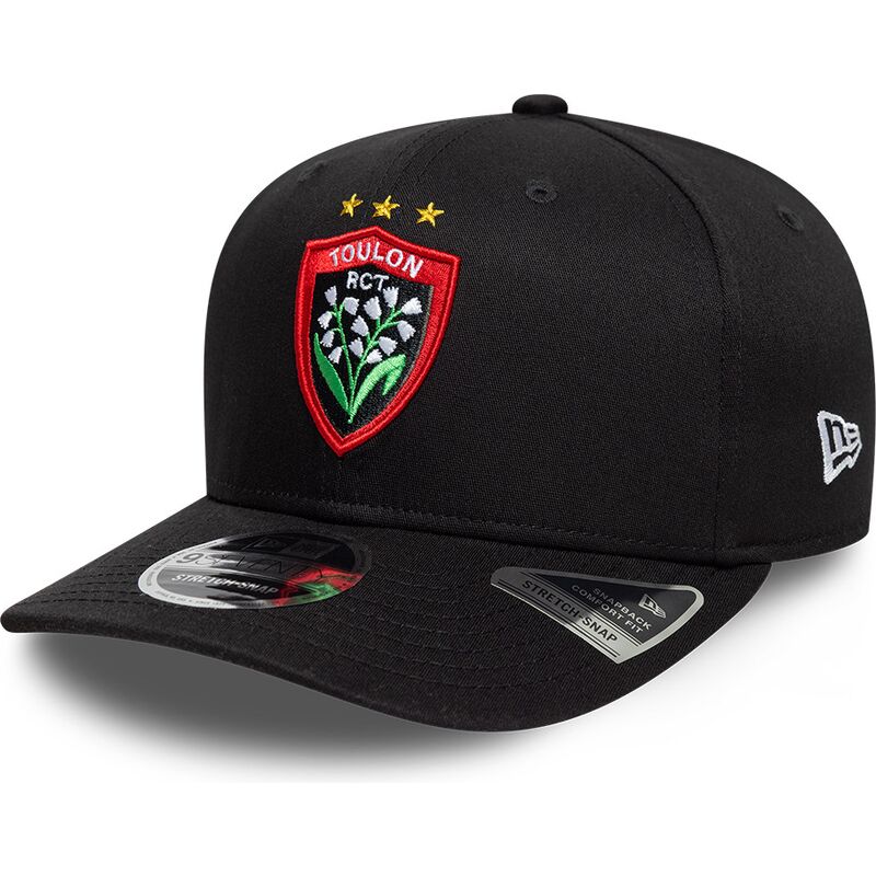 casquette-courbee-noire-snapback-9seventy-stretch-snap-lily-rugby-club-toulonnais-french-rugby-federation-ffr-new-era