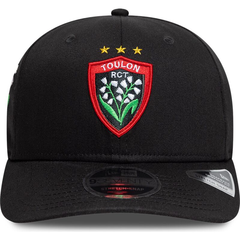 casquette-courbee-noire-snapback-9seventy-stretch-snap-lily-rugby-club-toulonnais-french-rugby-federation-ffr-new-era