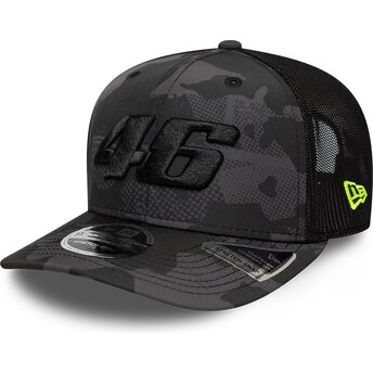 Casquette trucker camouflage noire 9SEVENTY Stretch Snap Valentino Rossi VR46 MotoGP New Era