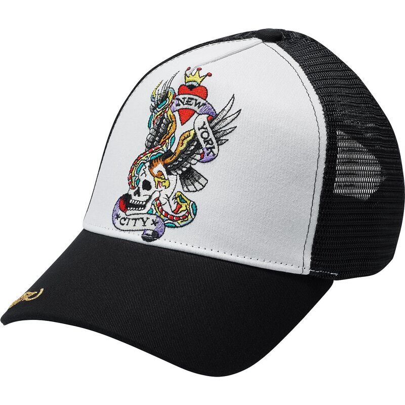 casquette-trucker-noire-et-blanche-nyc-ed-hardy