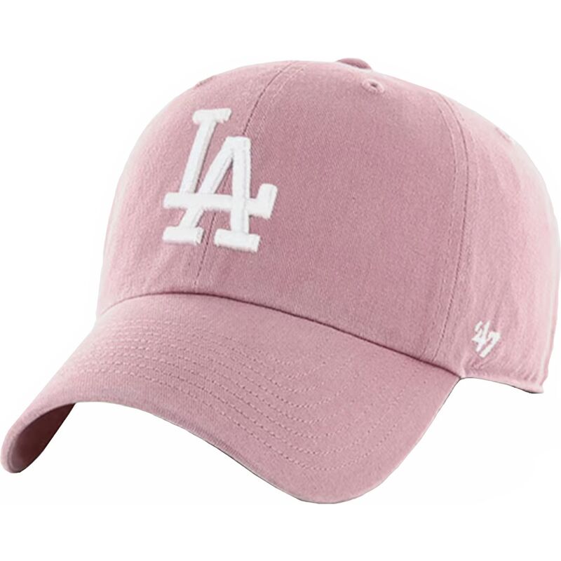casquette-courbee-rose-ajustable-clean-up-mauve-los-angeles-dodgers-mlb-47-brand