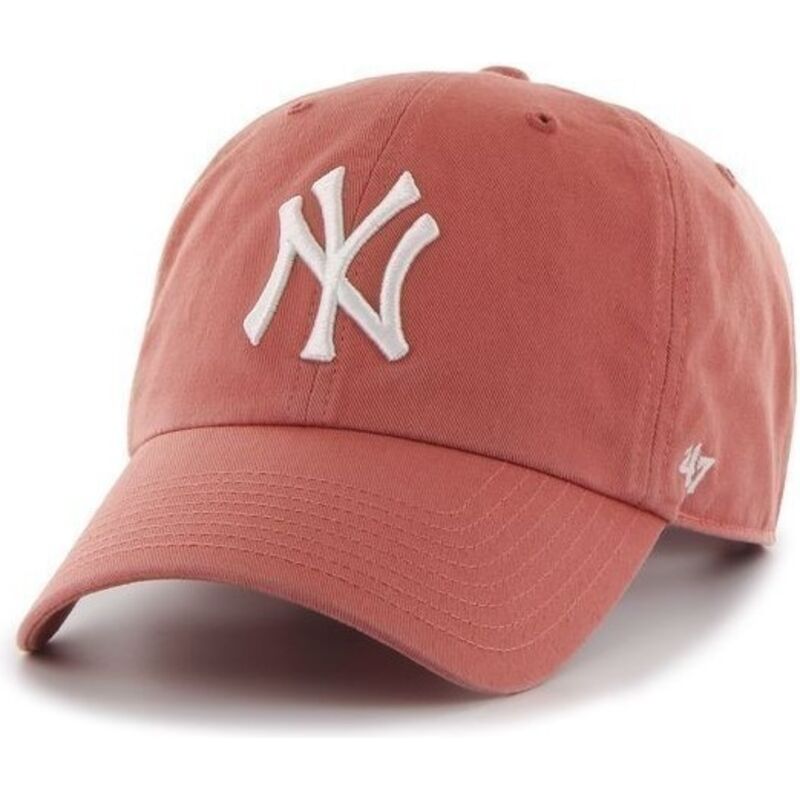 casquette-courbee-rouge-claire-ajustable-clean-up-no-loop-label-island-red-new-york-yankees-mlb-47-brand casquette-courbee-rouge-claire-ajustable-clean-up-no-loop-label-island-red-new-york-yankees-mlb-47-brand