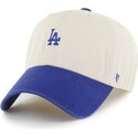 casquette-courbee-beige-et-bleue-ajustable-clean-up-base-runner-two-tone-los-angeles-dodgers-mlb-47-brand