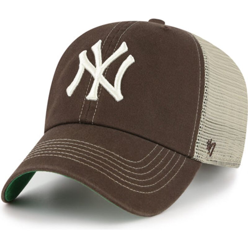 casquette-trucker-marron-fonce-clean-up-trawler-new-york-yankees-mlb-47-brand casquette-trucker-marron-fonce-clean-up-trawler-new-york-yankees-mlb-47-brand