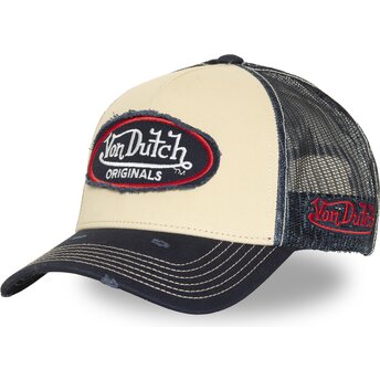 Casquette trucker bleue marine et beige URB02 Von Dutch