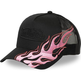 Casquette trucker noire et rose FEU Von Dutch