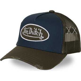 Casquette trucker bleue marine et verte USED 14 Von Dutch