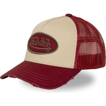 Casquette trucker rouge et beige USED 16 Von Dutch