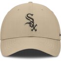 casquette-courbee-beige-ajustable-avec-logo-marron-club-structured-uv-poly-ripstop-chicago-white-sox-mlb-nike