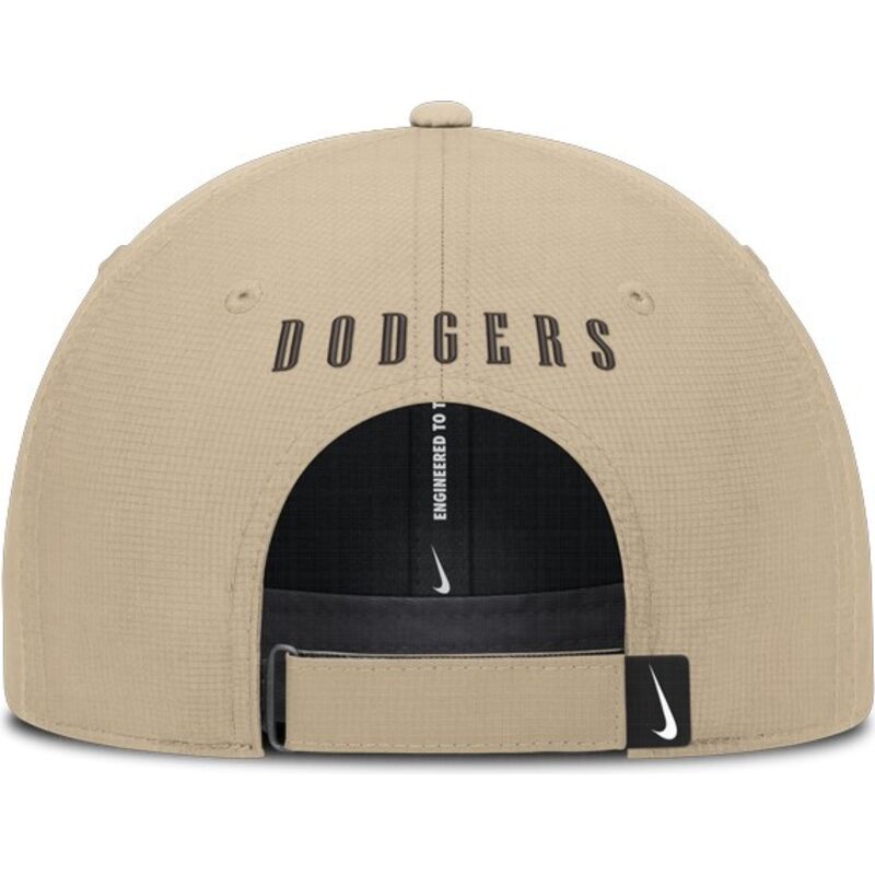 casquette-courbee-beige-ajustable-avec-logo-marron-club-structured-uv-poly-ripstop-los-angeles-dodgers-mlb-nike