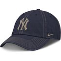 casquette-courbee-bleue-marine-ajustable-avec-logo-beige-fathers-day-club-unstructured-organic-cotton-new-york-yankees-mlb-nike
