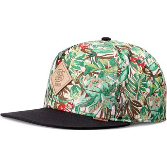 Casquette plate verte et noire snapback Woven Jungle Djinns