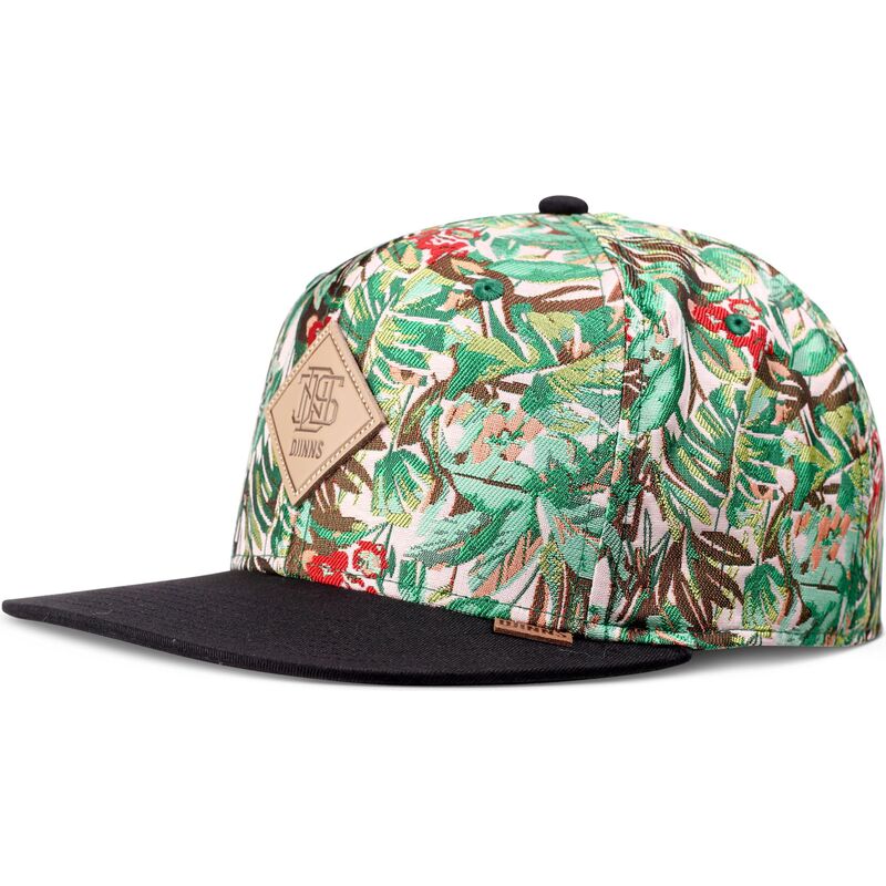 casquette-plate-verte-et-noire-snapback-woven-jungle-djinns