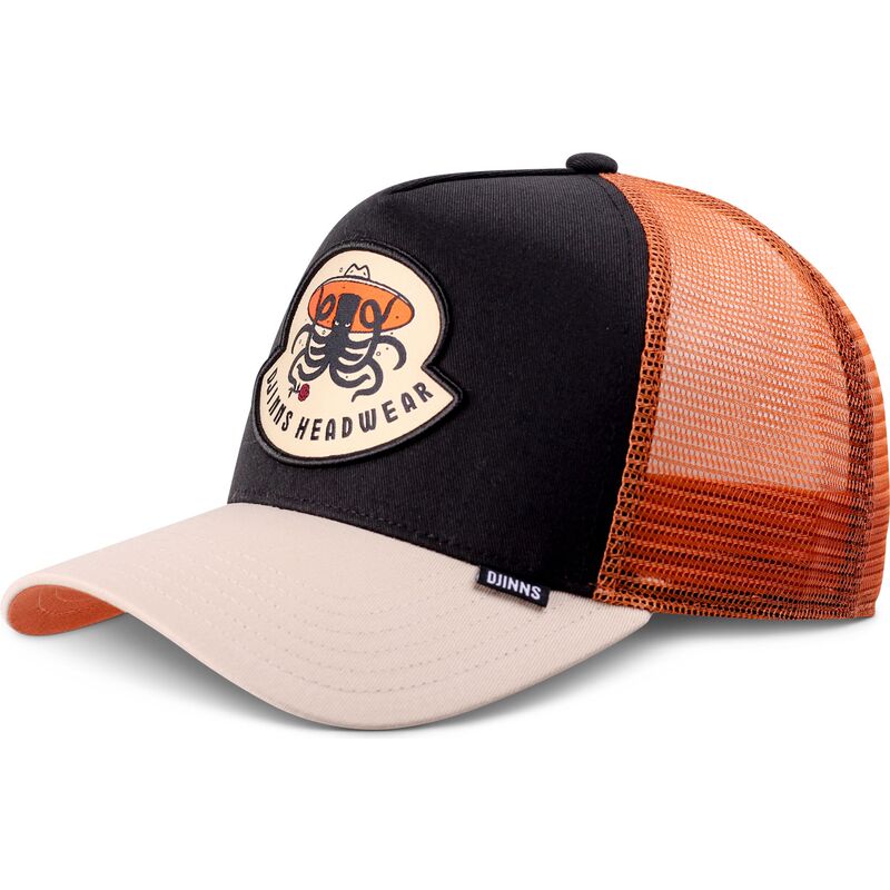casquette-trucker-noire-et-beige-hft-rose-kraken-djinns casquette-trucker-noire-et-beige-hft-rose-kraken-djinns