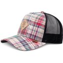 casquette-trucker-multicolore-hft-patch-check-red-djinns