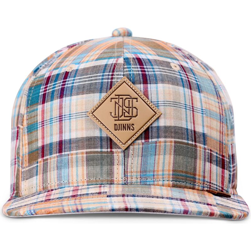 casquette-plate-multicolore-snapback-patch-check-turquioise-djinns