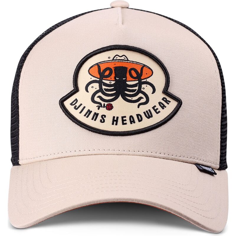 casquette-trucker-beige-et-noire-hft-rose-kraken-djinns