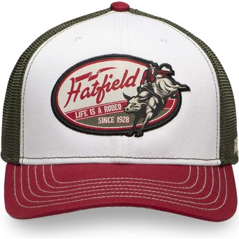 Casquette trucker blanche, verte et rouge SEMI ROD Hatfield