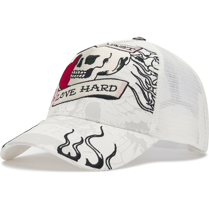 casquette-trucker-blanche-live-fast-love-hard-ed-hardy