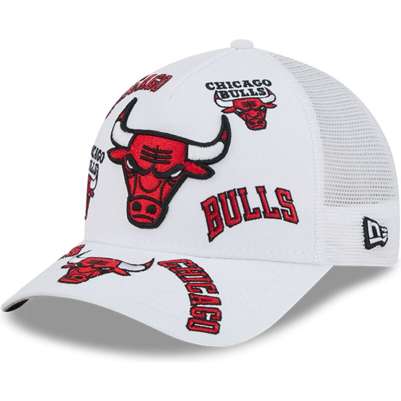 casquette-trucker-blanche-9forty-m-crown-a-frame-all-over-chicago-bulls-nba-new-era