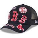 casquette-trucker-bleue-marine-9forty-m-crown-a-frame-all-over-boston-red-sox-mlb-new-era