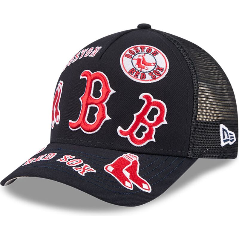 casquette-trucker-bleue-marine-9forty-m-crown-a-frame-all-over-boston-red-sox-mlb-new-era