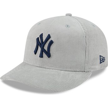 Casquette courbée grise ajustée avec logo bleu marine 59FIFTY Cord New York Yankees MLB New Era