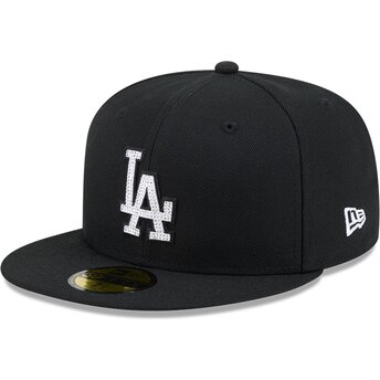 Casquette plate noire ajustée 59FIFTY Rhinestone Los Angeles Dodgers MLB New Era