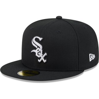 Casquette plate noire ajustée 59FIFTY Rhinestone Badge Chicago White Sox MLB New Era