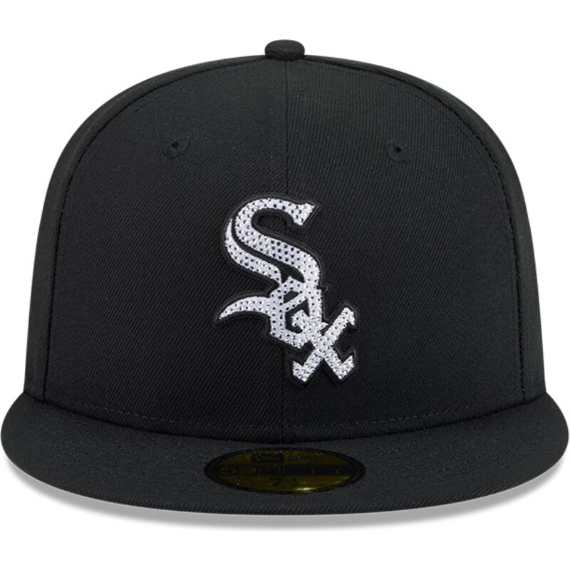 casquette-plate-noire-ajustee-59fifty-rhinestone-badge-chicago-white-sox-mlb-new-era