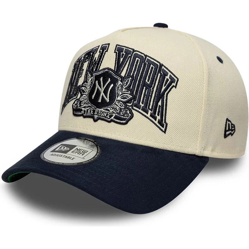 casquette-courbee-beige-et-bleue-marine-snapback-e-frame-wordmark-suede-new-york-yankees-mlb-new-era