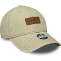 casquette-courbee-beige-ajustable-avec-logo-marron-9twenty-denim-new-york-yankees-mlb-new-era