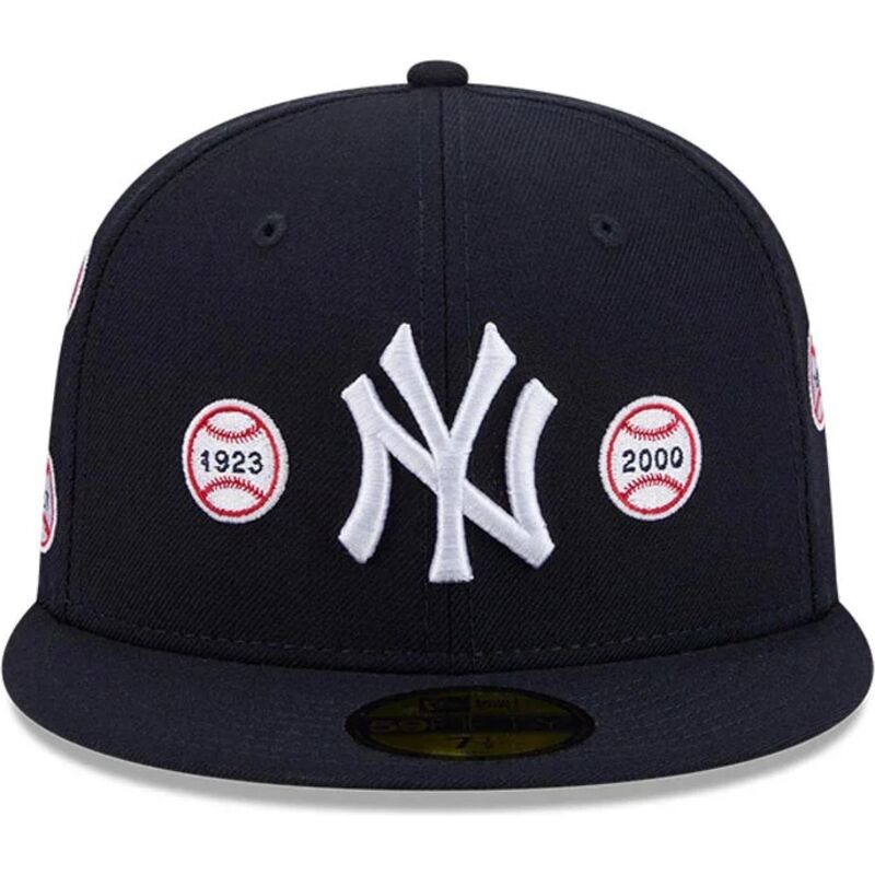 casquette-plate-bleue-marine-ajustee-59fifty-spike-lee-patches-new-york-yankees-mlb-new-era